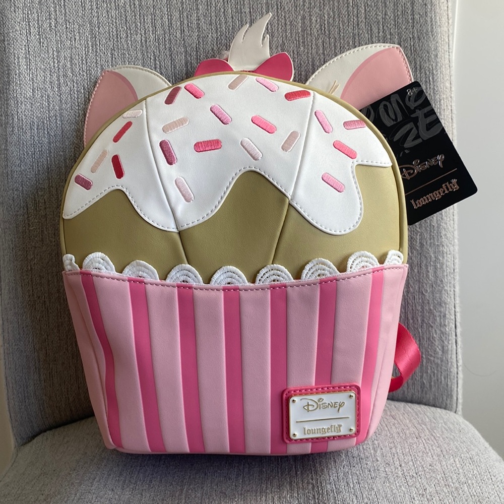 NWT Lougefly Disney MARIE Mini Backpack Bag Sweets Cupcake